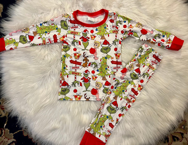Christmas Grinch Pajama 2 Piece Set