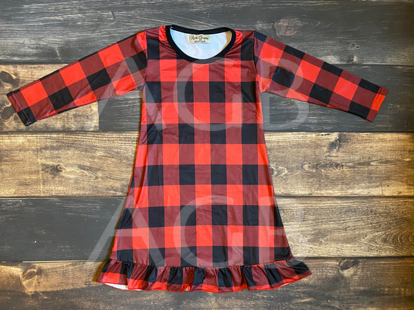 Buffalo Plaid Pajama Gown