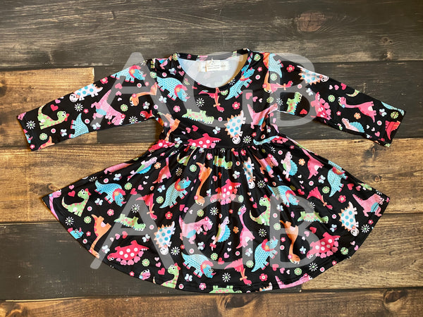Dinosaur Hearts Twirly Dress