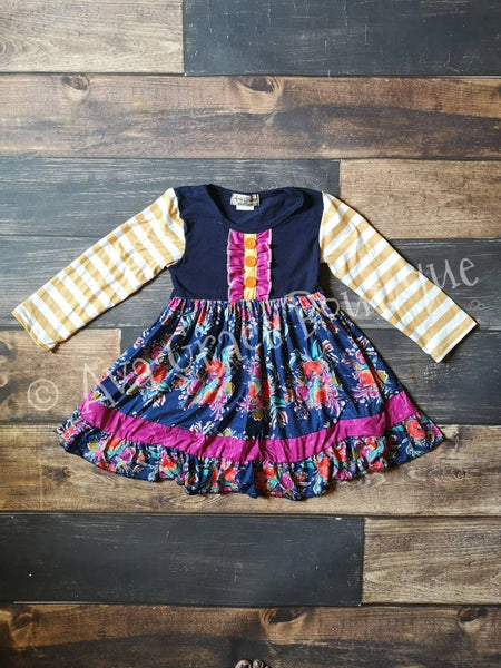 Fall Navy Floral Dress 6/12 Mos Fall Navy Floral Dress 6/12 Mos
