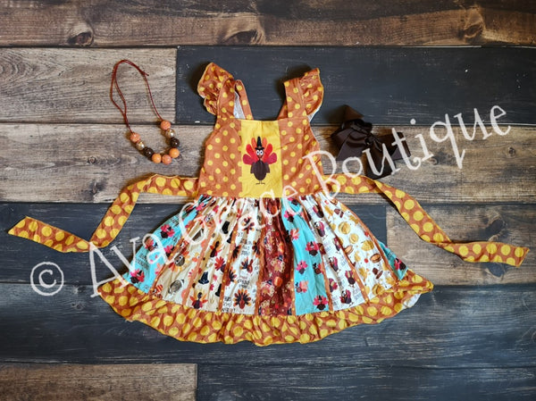 Thanksgiving Turkey Twirly Girl Dress