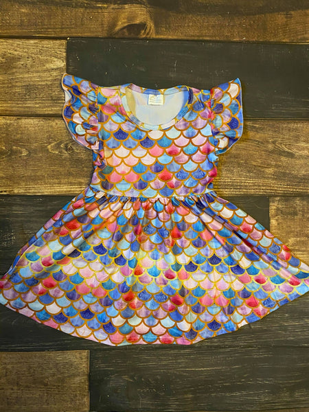 Mermaid Scales Twirly Dress 10/12 Mermaid Scales Twirly Dress 10/12