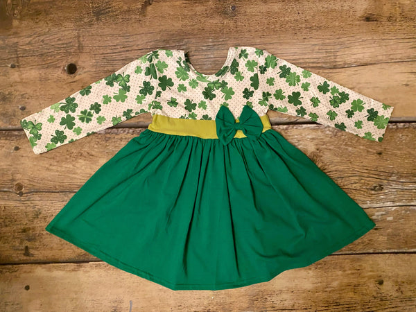 Shamrock St. Patrick Green Twirly Girl Dress Shamrock St. Patrick Green Twirly Girl Dress