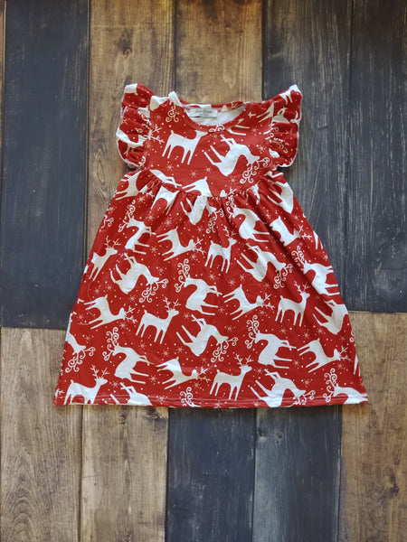 Alpine Reindeer Pearl Milk Silk Dress - Ava Grace Boutique