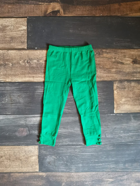 Green Side Buttons Legging - Ava Grace Boutique