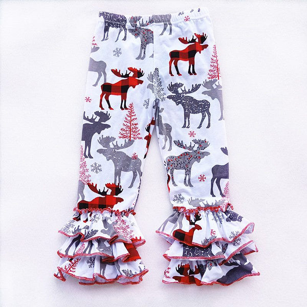 Moose Buffalo Plaid Triple Ruffle Leggings - Ava Grace Boutique
