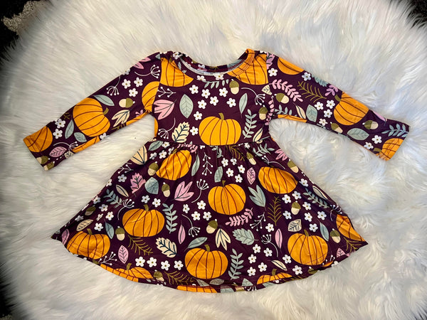 Pumpkin Long Sleeve Dress