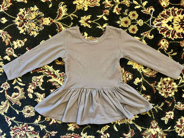 Grey Peplum Top Size 6