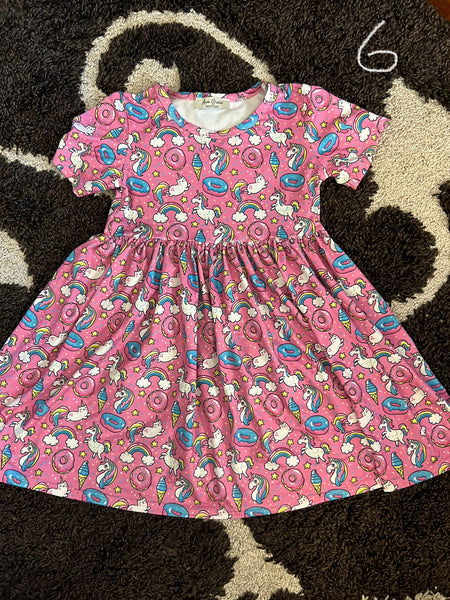 Unicorn Donut Girl Dress Size 6