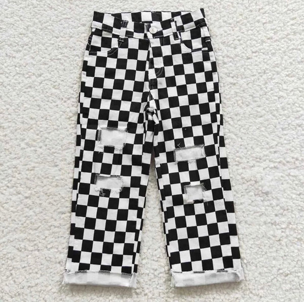 Black Checker Print Jean - Preorder TAT 2-3 weeks