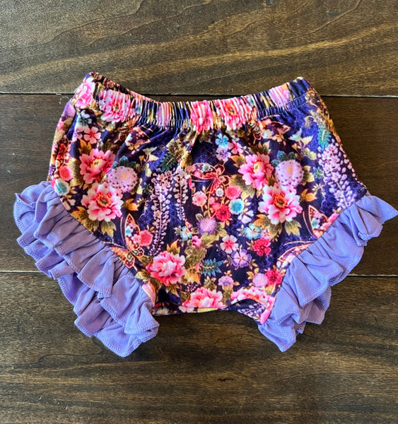 Floral Ruffle Girl Bloomer Shorts