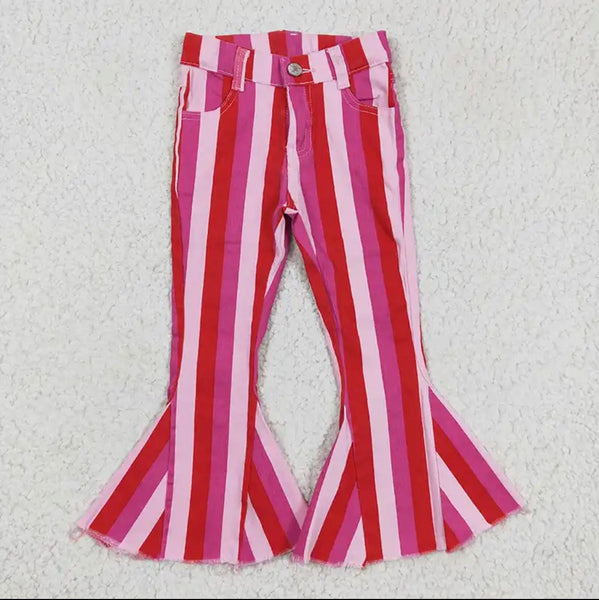 Red Pink Hot Pink Stripes Jean - Preorder TAT 2-3 weeks