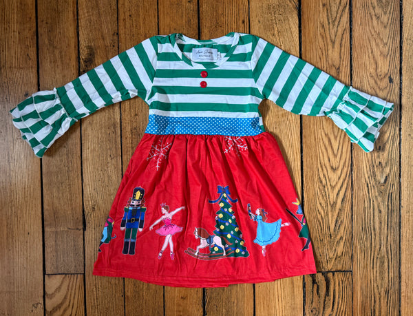 Nutcracker Red/Green Long Sleeve Dress