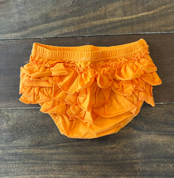 Orange Baby Girl Bloomer Ruffle Shorts