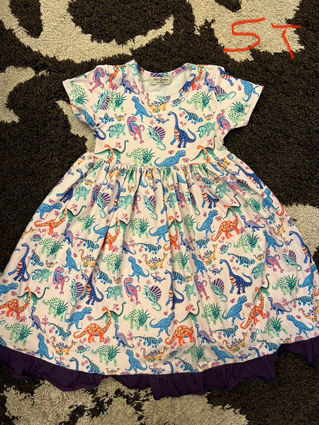 5T Girl Dinosaur Long Dress or Gown