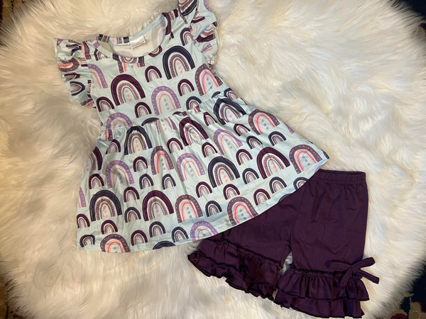 Purple Rainbow Boho Summer Outfit