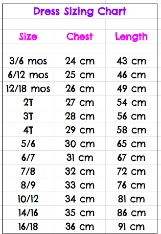 Sizing Chart