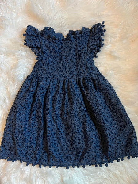 4T Navy Lace Dress VGUC