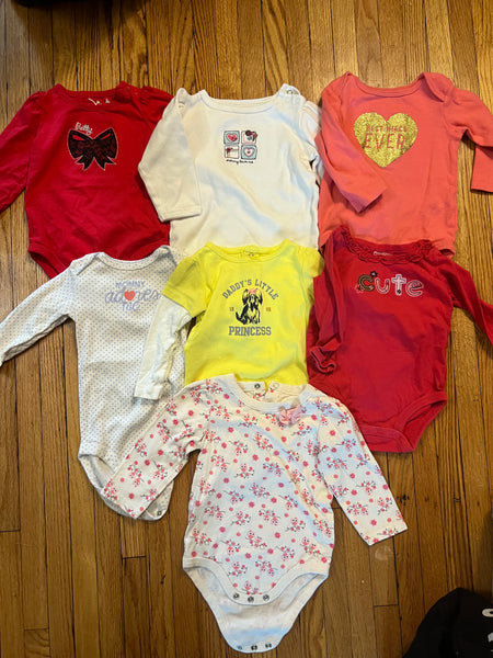 9 mos Baby Girl Bodysuit Lot