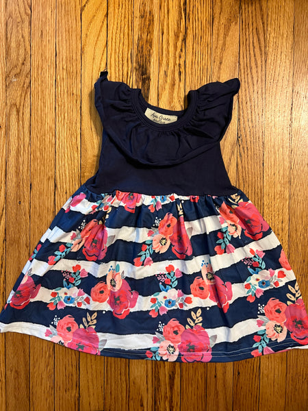 Floral Stripes Dress 6 mos