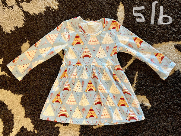 Teepee Print Dress Size 5/6