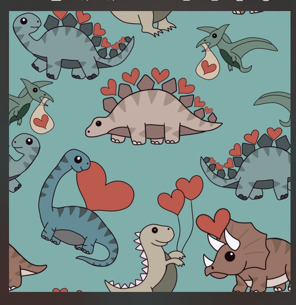 Dinosaur Hearts Print Dress - Preorder TAT up to 6-8 weeks