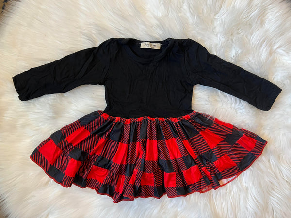 Buffalo Plaid Ruffle Dress