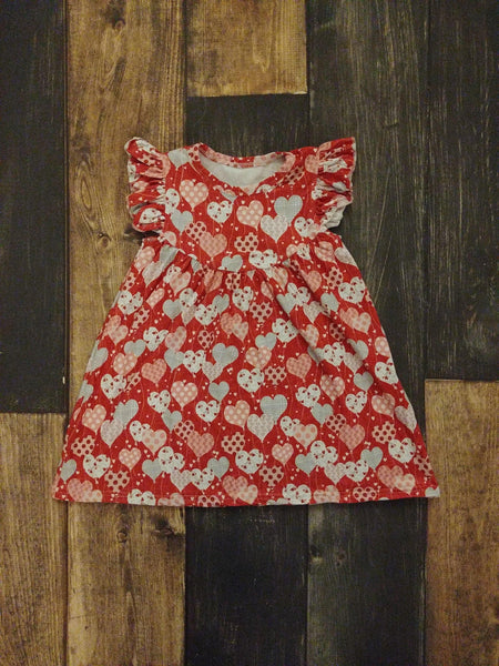 Red Valentine's Hearts Pearl Milk Silk Dress - Ava Grace Boutique