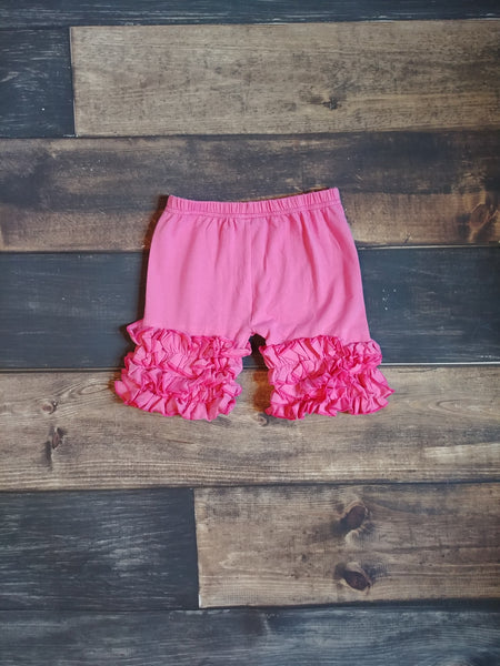 Hot Pink Triple Icing Ruffle Shorts