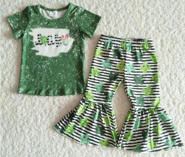 Shamrock Green Girl St. Patrick Outfit