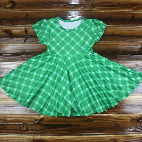 Green Plaid Knit Dress