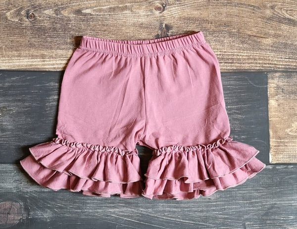 Mauve Pink Ruffle Shorts