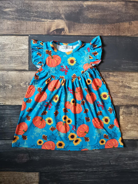 Pumpkin Sunflower Pearl Milk Silk Dress - Ava Grace Boutique