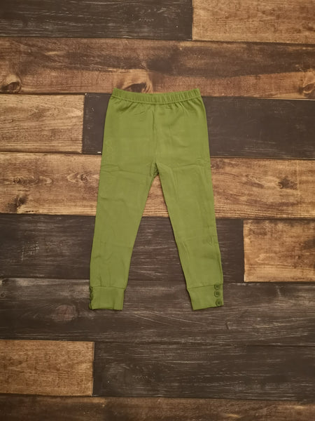 Olive Green Buttons Leggings
