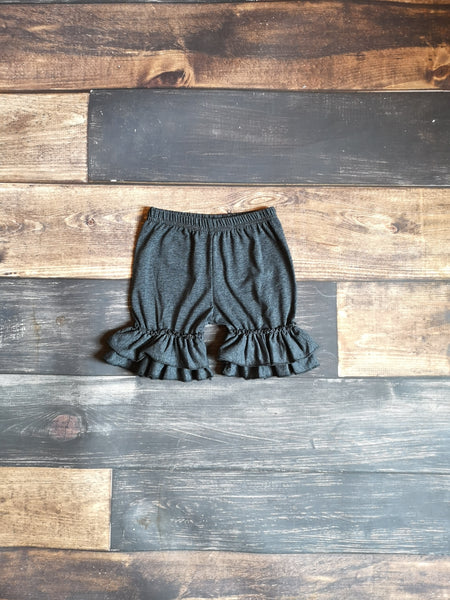 Dark Heather Grey Ruffle Shorts