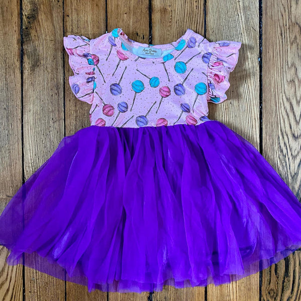 Lollipop Print Tulle Dress - Preorder 6-8 weeks