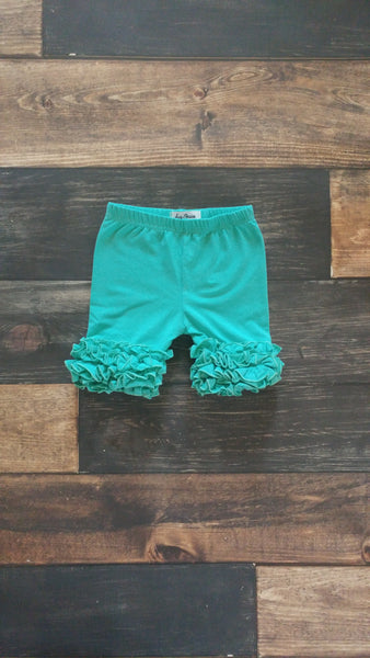 Mint Green Triple Icing Ruffle Shorts