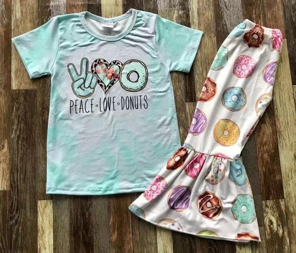 Peace Love Donuts Top and Belle Bottom Set