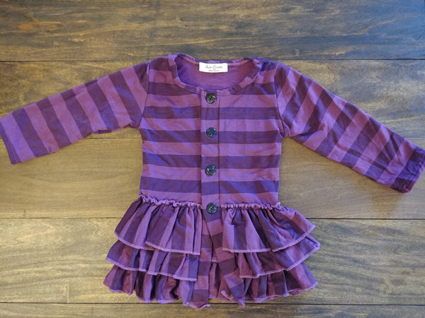 Purple and Black Stripes Cardigan 3T - Ava Grace Boutique