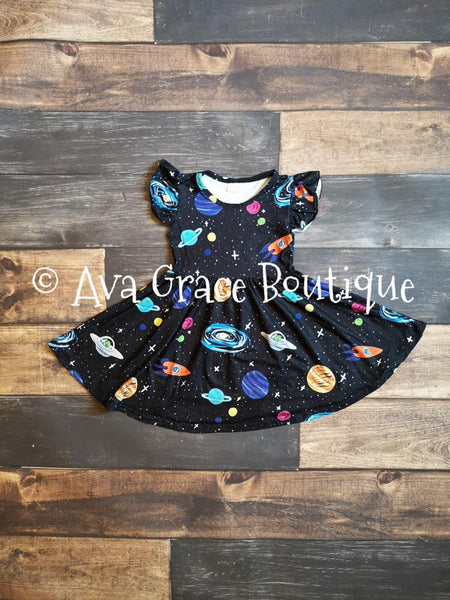 Space Milk Silk Twirly Dress - Ava Grace Boutique