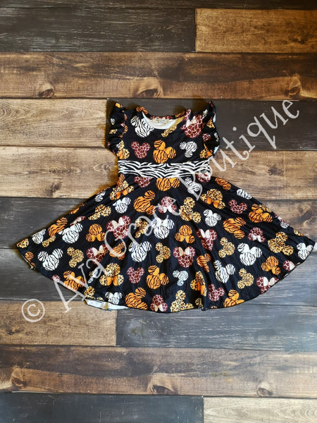 Mouse Safari Twirly Dress - Preorder 6-8 weeks