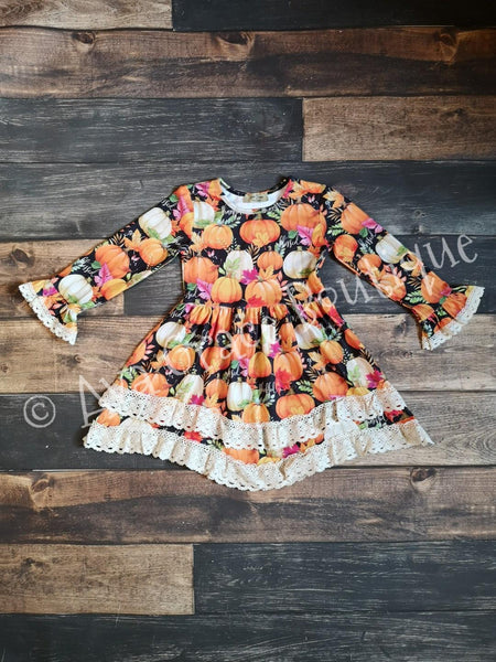 Pumpkin Lace Dress - Ava Grace Boutique