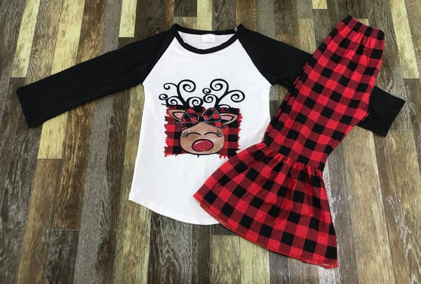 Buffalo Plaid Reindeer Outfit