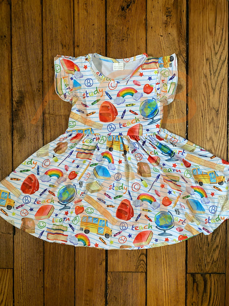 Back to School Girl Twirly Dress