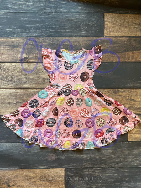 Donuts Print Milk Silk Dress Twirly Style