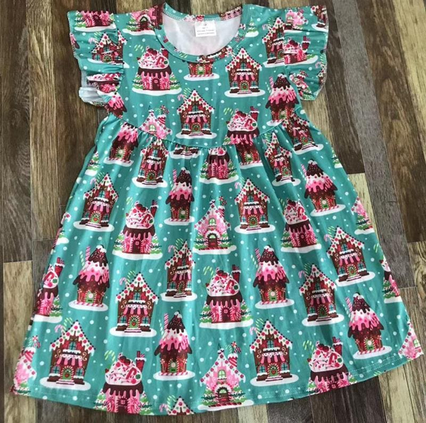 Gingerbread Pearl Dress - Elegant Christmas Dress for Girls (12/18M to 6/7)