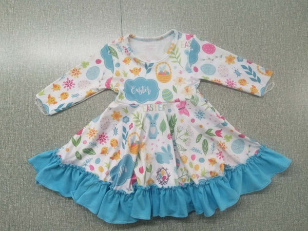 Easter Twirly Ruffle Girl Dress