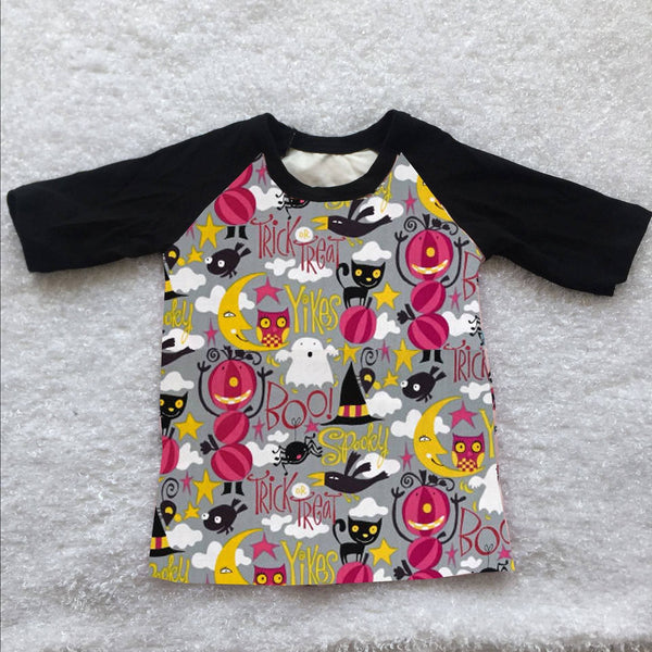 Happy Halloween Boo Vampire 3/4 Raglan Shirt - Ava Grace Boutique