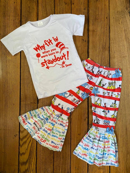 Seuss Top and Belle Bottom Set - Ava Grace Boutique