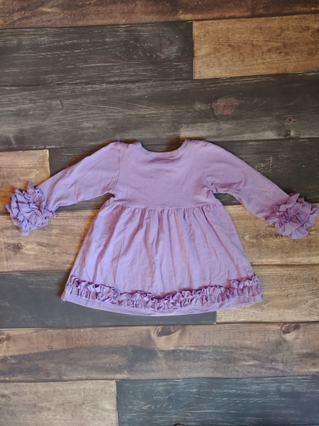 Long Sleeve Ruffle Dress - Lavender - Ava Grace Boutique